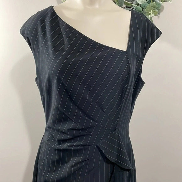 American Living Sleeveless Striped Side Ruffle Sheath Dress 12 - Picture 2 of 16